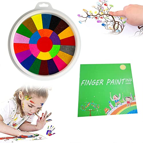 PAIQIU Kit de Pintura de Dedos para bebés pequeños, 12/25 Colores Pintura de Dedos con Libro de imágenes No tóxico Lavable Pintura de Dedos Juguetes de Dibujo Manualidades de Bricolaje Kit Educativo