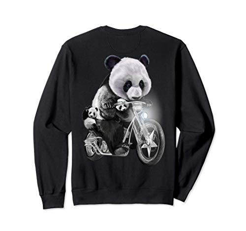 Panda gigante con cachorros en motocicleta Sudadera