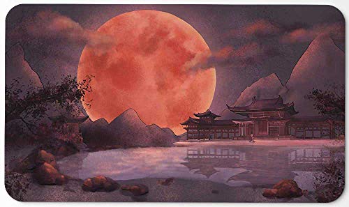 Paramint Blood Moon Shinto Temple - Alfombra de Juego MTG - Compatible con tapete de Juego Magic The Gathering - Juega a MTG, YuGiOh, Pokemon, TCG - Diseños Originales y Accesorios