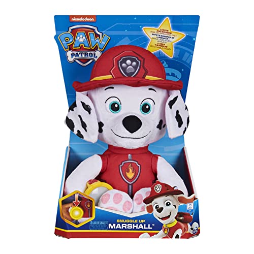 Paw Patrol 6059298 Snuggle Up Marshall - Peluche con antorcha y Sonidos, para niños de 3 años en adelante