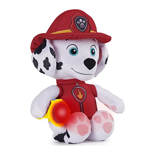 Paw Patrol 6059298 Snuggle Up Marshall - Peluche con antorcha y Sonidos, para niños de 3 años en adelante