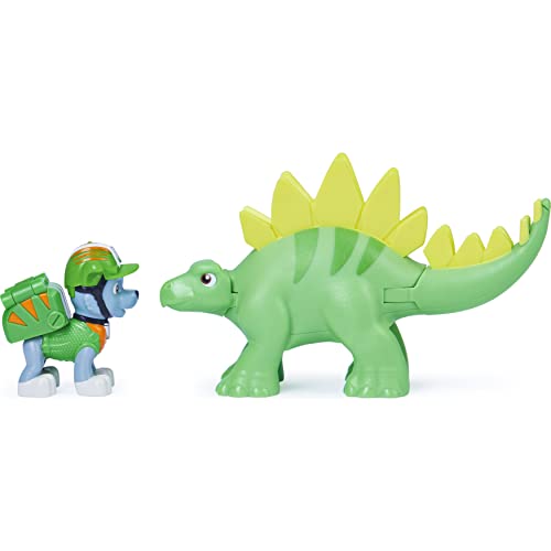 PAW Patrol Dino Rescue Rocky and Dinosaur - Juego de Figuras de acción para niños de 3 años en adelante