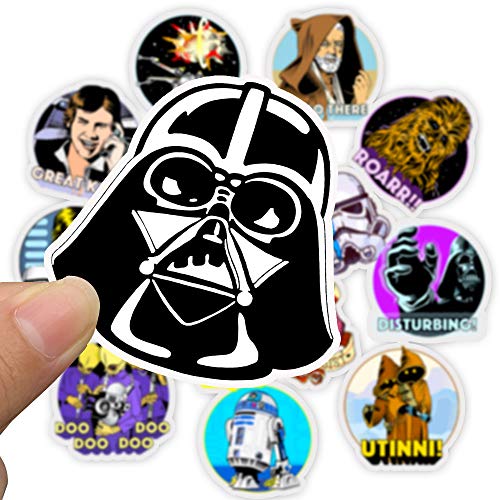 Pegatinas de Star Wars, 50 piezas de vinilo impermeables para portátil, parachoques, monopatín, botellas de agua, computadora, teléfono, niños y adolescentes para pegatinas