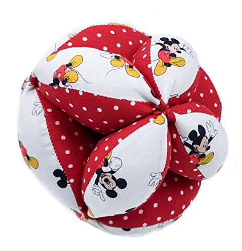 Pelota Montessori de Tela Color Rojo - Juguete para Bebé - Desarrollo del Agarre y la Coordinación - Modelo Disney Comet - Juguetes Sensoriales para Bebé - Handmade - Hecho en España - Nenel