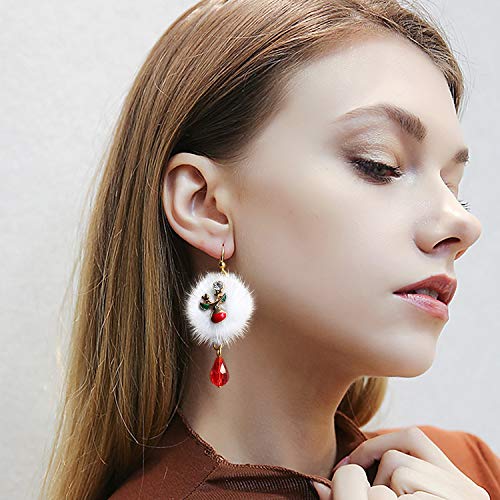 Pendientes de Navidad, Fascigirl Pendientes Navideños Pendientes Aretes Mujer Alce Pendientes Largos Originalidad