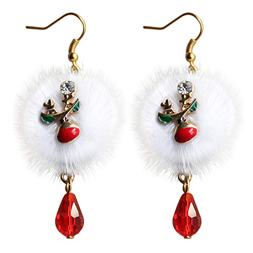 Pendientes de Navidad, Fascigirl Pendientes Navideños Pendientes Aretes Mujer Alce Pendientes Largos Originalidad