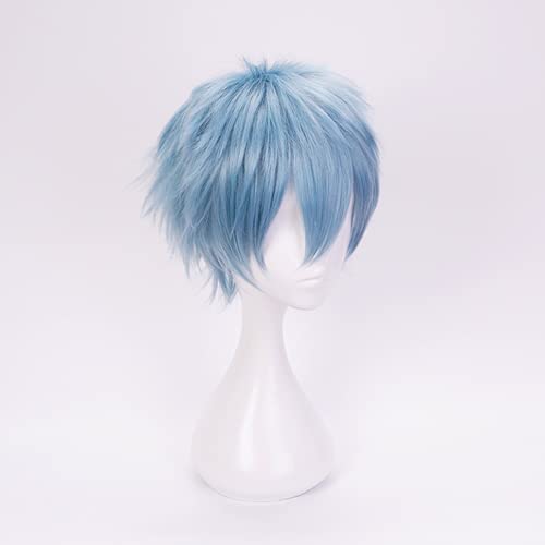 Perfe MHA Cosplay Shigaraki Tomura Peluca corta azul