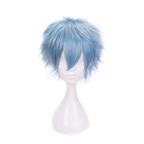 Perfe MHA Cosplay Shigaraki Tomura Peluca corta azul