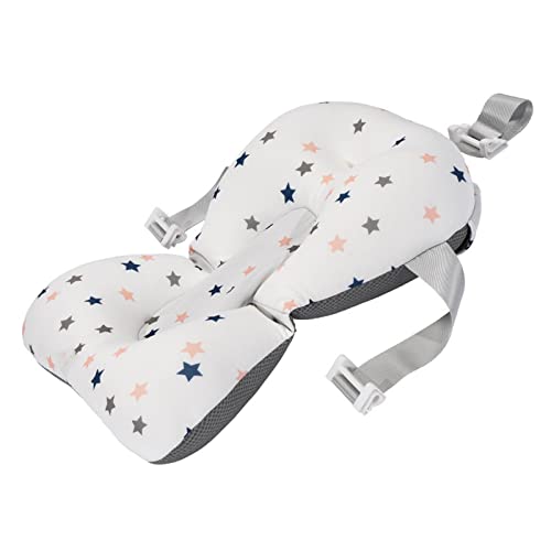 perfeclan Alfombrilla de baño Ajustable para bebé, Soporte para bañera, Almohadilla para bañera de bebé de Red para bebés de 0 a 6 Meses - Estrella