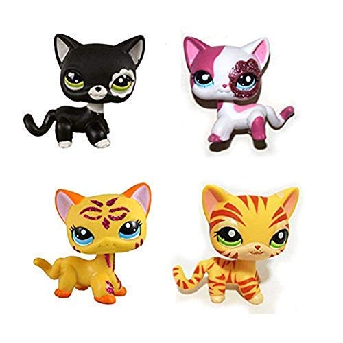 Pet Shop Juguetes LPS Raras de pie Forma máscara de Gato de Pelo Corto (Elegir su Gato) para niños Regalo 1pc, 2249+#2291+#1451+#2118