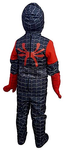 PICCOLI MONELLI Disfraz de Spiderman negro para niño de 8 a 10 años, vestido de hombre de araña, para carnaval, nuevo y último modelo de película Homecoming 2019