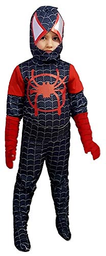 PICCOLI MONELLI Disfraz de Spiderman negro para niño de 8 a 10 años, vestido de hombre de araña, para carnaval, nuevo y último modelo de película Homecoming 2019