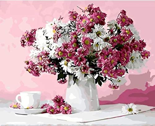 Pintura de bricolaje por números flores pintura al óleo pintada a mano pintura acrílica decoración del hogar regalo único divertido en casa A19 45x60cm