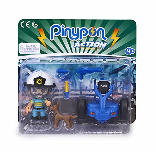 Pinypon Action - Segway vehículo de policía con 1 Figura, para niños y niñas a Partir de 4 a 8 años, (Famosa 700015693)