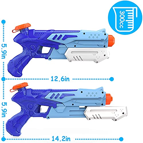 Pistola de Agua, 2 Pack 600ML Pistolas de Agua para Niños Niñas, Potente Chorro de Agua con un Alcance Largo 8m-10m, Water Pistol Gun para Batalla de Agua