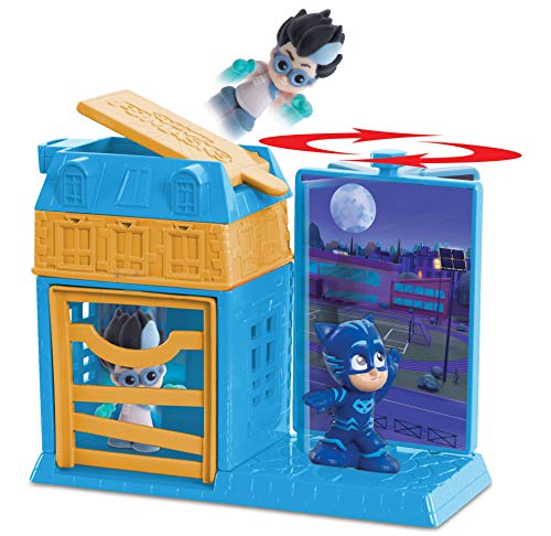 PJ Masks Night Time Micros Trap & Escape Playset – Catboy & Romeo (Flair Leisure Products PJMA7200)