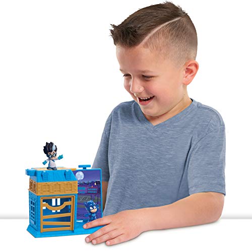 PJ Masks Night Time Micros Trap & Escape Playset – Catboy & Romeo (Flair Leisure Products PJMA7200)