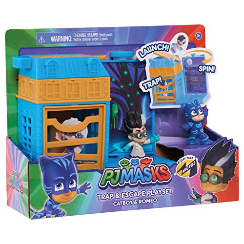 PJ Masks Night Time Micros Trap & Escape Playset – Catboy & Romeo (Flair Leisure Products PJMA7200)