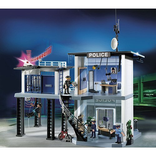 PLAYMOBIL - Comisaría de policía con Sistema de Alarma, Set de Juego (5182)