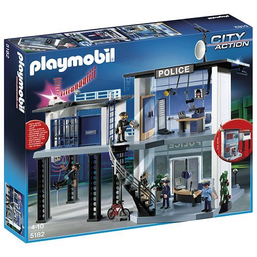 PLAYMOBIL - Comisaría de policía con Sistema de Alarma, Set de Juego (5182)