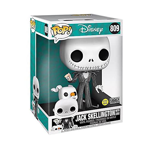 POP! Funko The Nightmare Before Christmas - Jack Skellington con cero brillo en la oscuridad de 10 pulgadas FYE Exclusive