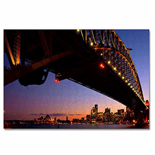 Puente de Australia Sydney Rompecabezas para Adultos, 300 Piezas, Rompecabezas de Madera para niños, Regalo de Viaje, Recuerdo, 16.5 × 12 Pulgadas