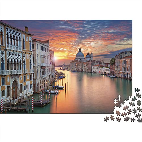 Puzzle 1000 Piezas Arquitectura Italiana Canal Gran Canal Rompecabezas de Papel 38x26cm Regalo Educativo de Vacaciones para Hombres