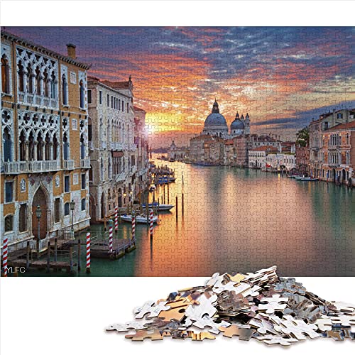 Puzzle 1000 Piezas Arquitectura Italiana Canal Gran Canal Rompecabezas de Papel 38x26cm Regalo Educativo de Vacaciones para Hombres