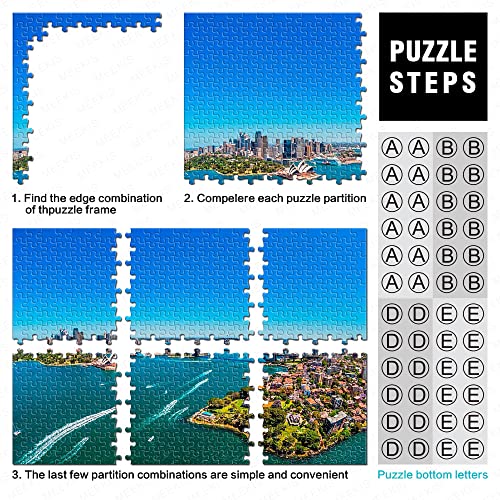 Puzzle 1000 Piezas Australia Sydney Harbour Bridge Sydney Opera House Puente de Antena Rompecabezas de Papel de construcción 38x26cm Rompecabezas para niños Decoración de Halloween