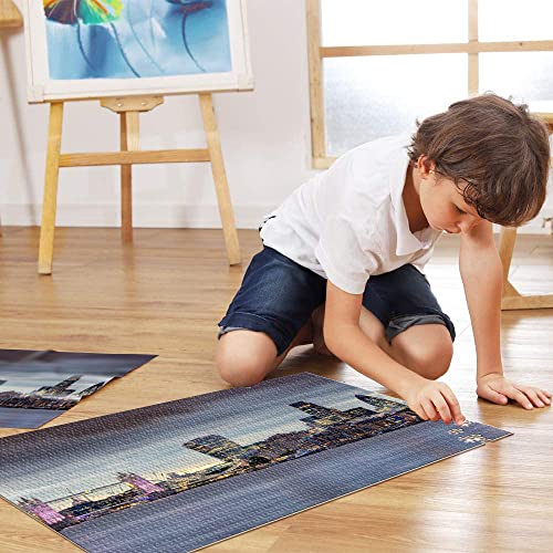 Puzzle 1000 Piezas Thames Tower Bridge Arquitectura británica Ciudad Noche Rompecabezas de Madera 75x50cm Educación para Adultos