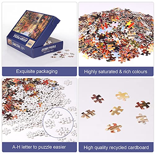 Puzzle de 1000 Piezas para Adultos Puzzles Venecia 1000 Piece Jigsaw Puzzles Rompecabezas Juguete Intelectual Desafío Intelectual Juegos (70x50cm) (Venecia)