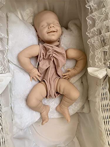 Qistes Kit de muñeca de bebé Reborn de 55 cm, vinilo recién nacido de 22 pulgadas, molde de plástico de silicona, hecho a mano, realista, muñeca renacida para niña, niño, regalo de juguete para niños