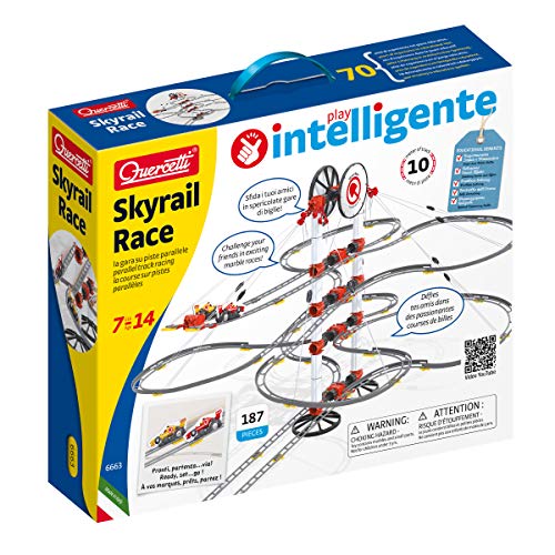 Quercetti-Quercetti-6663 Skyrail Rail Race-Circuito de canicas, Juego Educativo de construcción (6663)