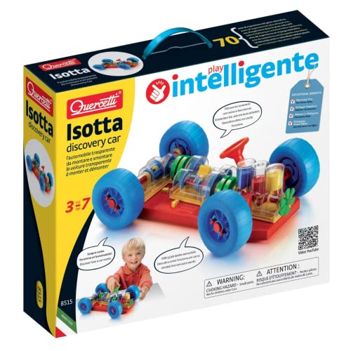 Quercetti-Quercetti-8515 Isotta Discovery Car-Coche para Montar, Juego Educativo de construcción, Multicolor (Q8515TT)