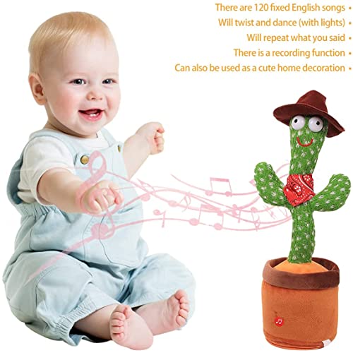 QYXY Cactus Bailando De Peluche,Cactus Bailarín, 120 Canciones En Inglés,Cactus Que Baila, Cantando Y Grabación Interesantes Juguetes Educativos De Educación Temprana