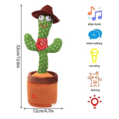 QYXY Cactus Bailando De Peluche,Cactus Bailarín, 120 Canciones En Inglés,Cactus Que Baila, Cantando Y Grabación Interesantes Juguetes Educativos De Educación Temprana