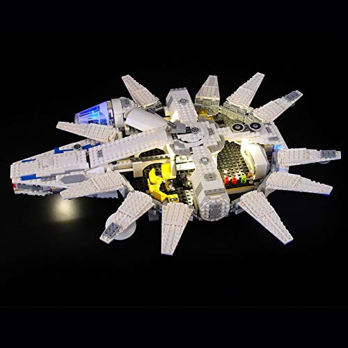 QZPM Kit De Iluminación Led para Lego Star Wars Halcón Milenario, Compatible con Ladrillos De Construcción Lego Modelo 75212, Juego De Legos No Incluido