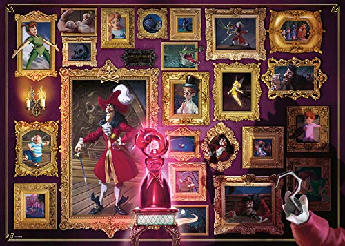 Ravensburger Puzzle 1000 Piezas, Villainous Captitán Garfio, Puzzle Disney, Rompecabezas Ravensburger de Alta Calidad, Villanos Puzzle, Edad Recomendada 12+