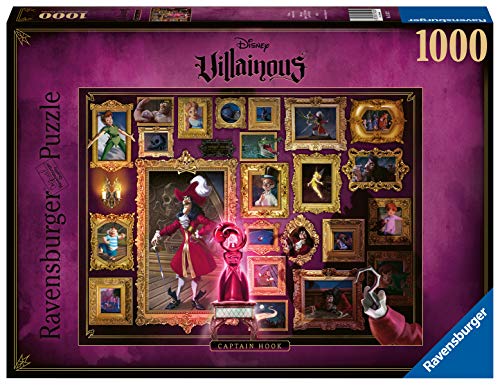 Ravensburger Puzzle 1000 Piezas, Villainous Captitán Garfio, Puzzle Disney, Rompecabezas Ravensburger de Alta Calidad, Villanos Puzzle, Edad Recomendada 12+