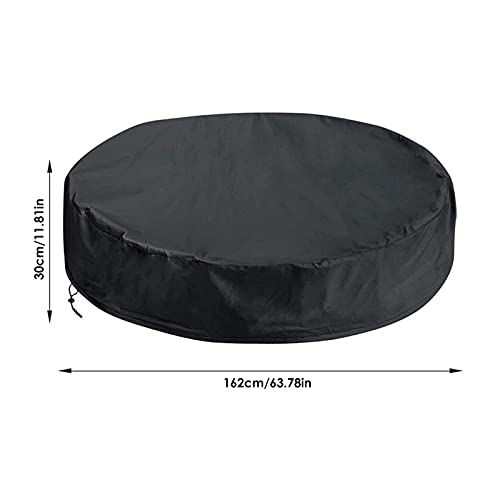 Redonda Funda para Piscina, Cobertor Invierno para Piscina Desmontable, Cubierta de Piscina Duradera Resistente a la Lluvia, Ø82 cm / 122 cm / 162 cm, Negro