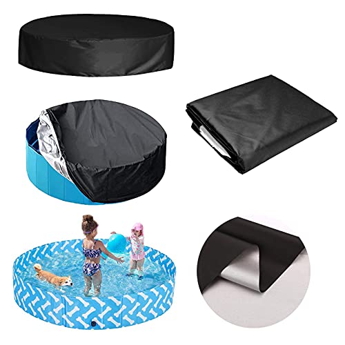 Redonda Funda para Piscina, Cobertor Invierno para Piscina Desmontable, Cubierta de Piscina Duradera Resistente a la Lluvia, Ø82 cm / 122 cm / 162 cm, Negro