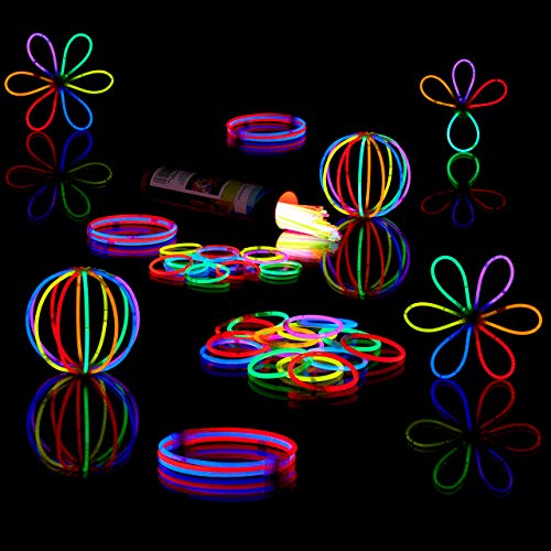 Relaxdays Bastoncillos de luz con Conectores, 7, 100 Unidades, colores variados (10020583)