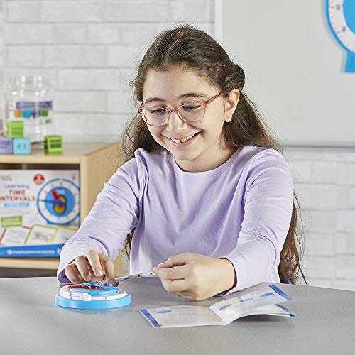 Reloj de línea numérica de nivel avanzado para niños de Learning Resources, aprender a decir las horas, recursos de matemáticas para aprender a decir las horas, reloj analógico didáctico para niños.