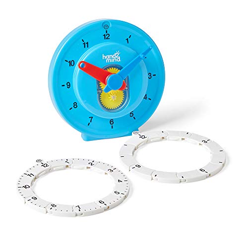 Reloj de línea numérica de nivel avanzado para niños de Learning Resources, aprender a decir las horas, recursos de matemáticas para aprender a decir las horas, reloj analógico didáctico para niños.