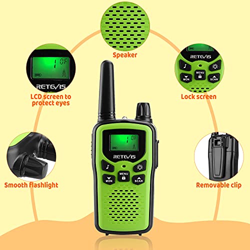 Retevis RA636 Walkie Talkie Niños,PMR446 16 Canales Licencia Libre,Juguetes de Largo Alcance de 3 a 12 Años, Walkie-Talkie para Niños Regalos Camping, Aventura, Senderismo (3 Pieza)