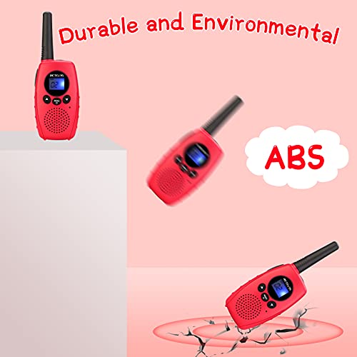 Retevis RT628B Walkie Talkie,Regalos de Festivales de 3 a 5 Años, Juguetes Largo Alcance,Bloqueo de Teclas 3 Canales Juegos Familiares, Interacción Entre Padres e Hijos (Rojo, 2 Piezas)