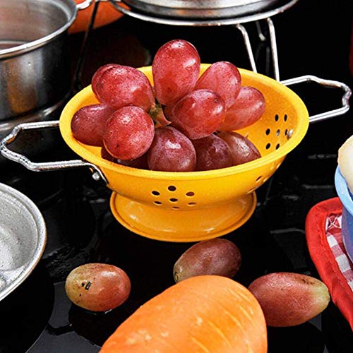 REYOK Juguetes de Cocina para Niños,10 Piezas Juguetes de Chef para Niños,Ollas y Sartenes de Acero Inoxidable, Utensilios de Cocina, Utensilios de Cocina, Sartenes para Niños y Niñas