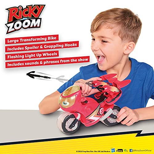 Ricky Zoom Lightning Rescue-Figura de acción Grande Moto, Juguete Infantil con Luces niñas a Partir de 3 años, Color Rojo (Tomy T20121EN)