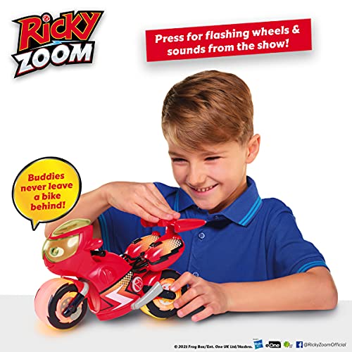 Ricky Zoom Lightning Rescue-Figura de acción Grande Moto, Juguete Infantil con Luces niñas a Partir de 3 años, Color Rojo (Tomy T20121EN)