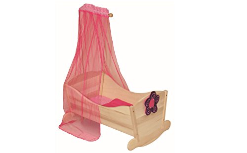 Roba 97235 - Cuna para muñecas de madera con dosel, color rosa [importado de Alemania]